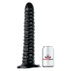 14-inch Massive Black Ridged Black Dildo with Suction Cup