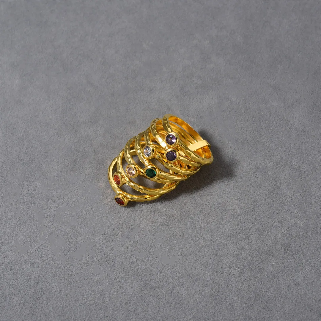 18K Gold Multi-layer Color Ring