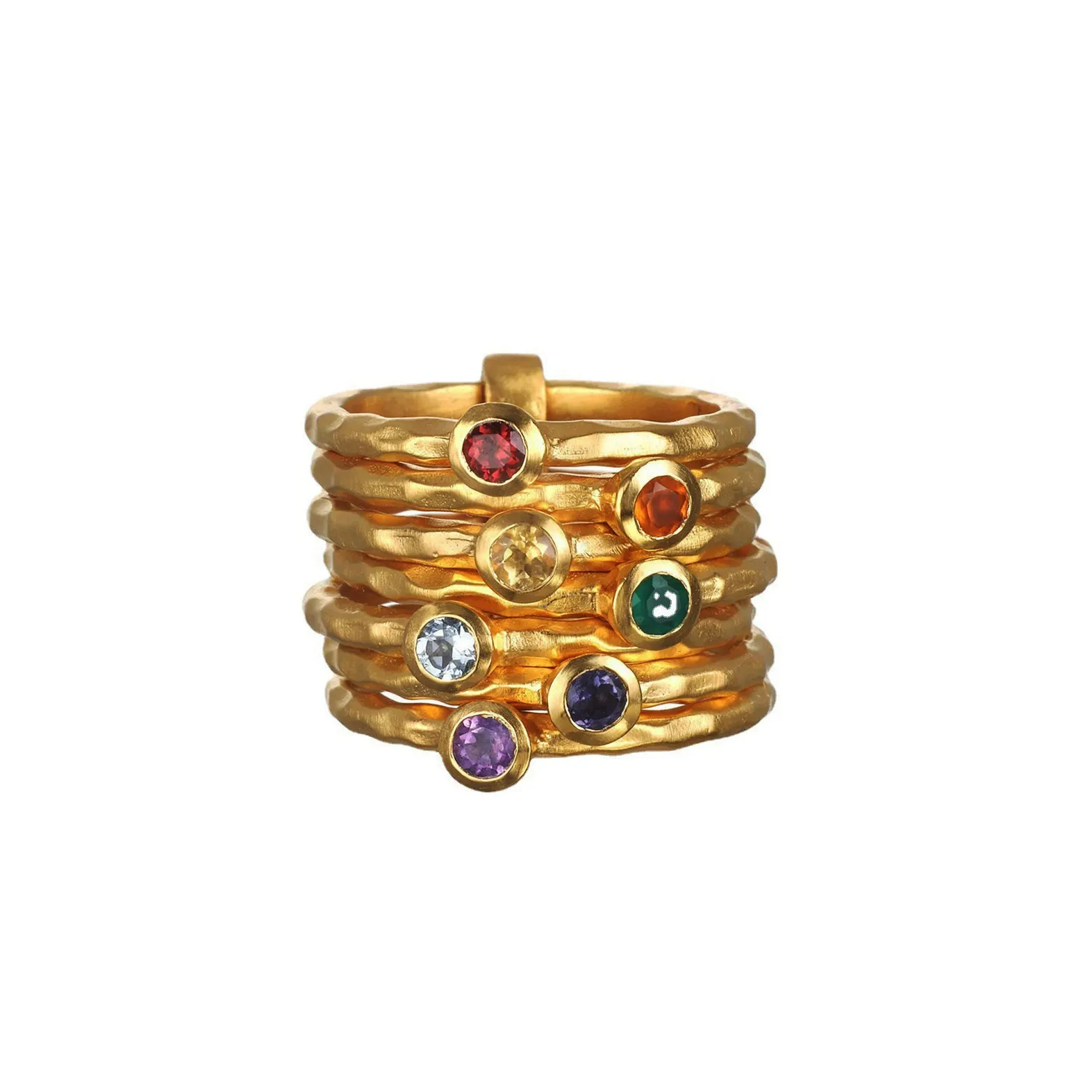 18K Gold Multi-layer Color Ring