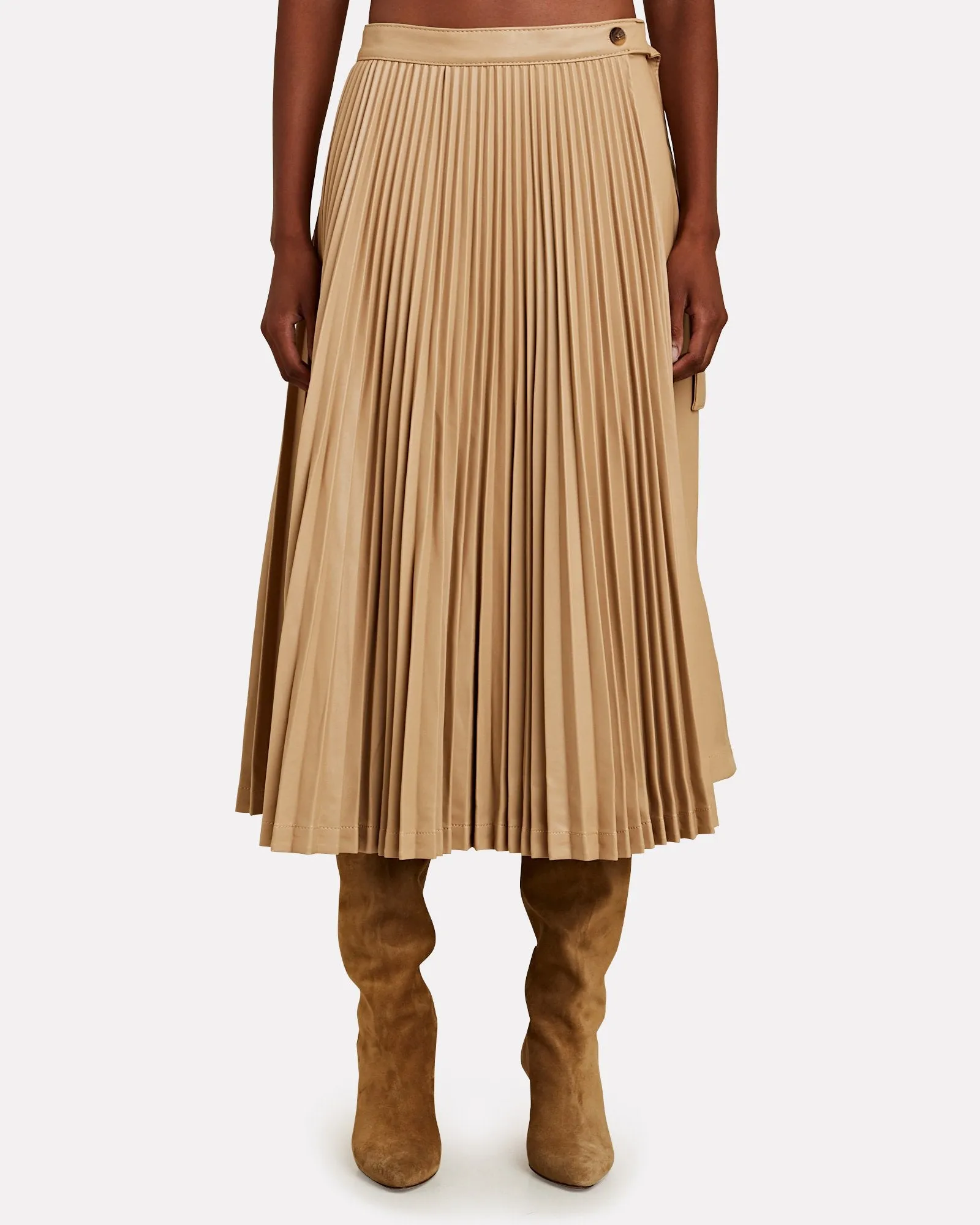 3.1 Phillip Lim Pleated Faux Leather Midi Skirt