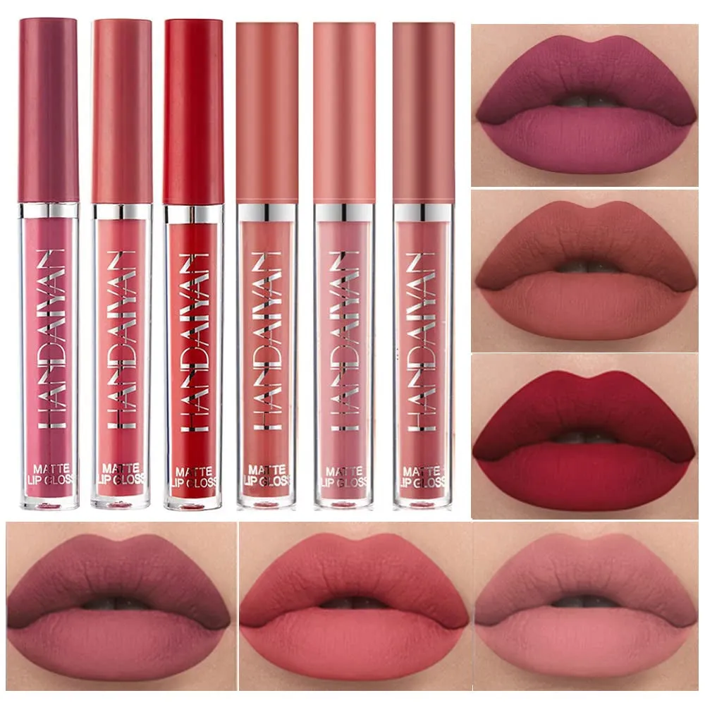 6-Piece Waterproof Matte Liquid Lipstick Set for All-Day Wear - Bold, Non-Stick Velvet Finish