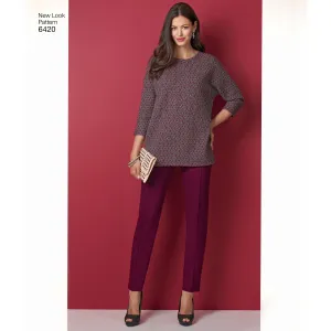 6420 Misses' Knit Skirt, Pants and Top