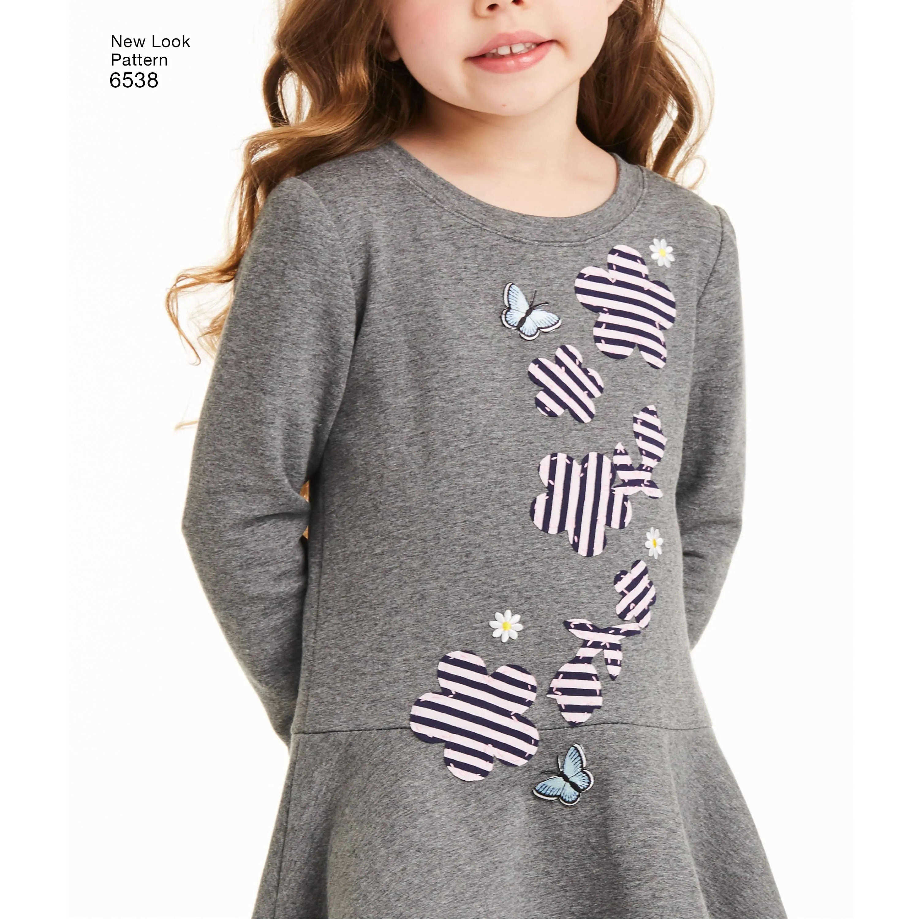 6538 New Look Pattern 6538 Child's Knit Leggings and Dresses