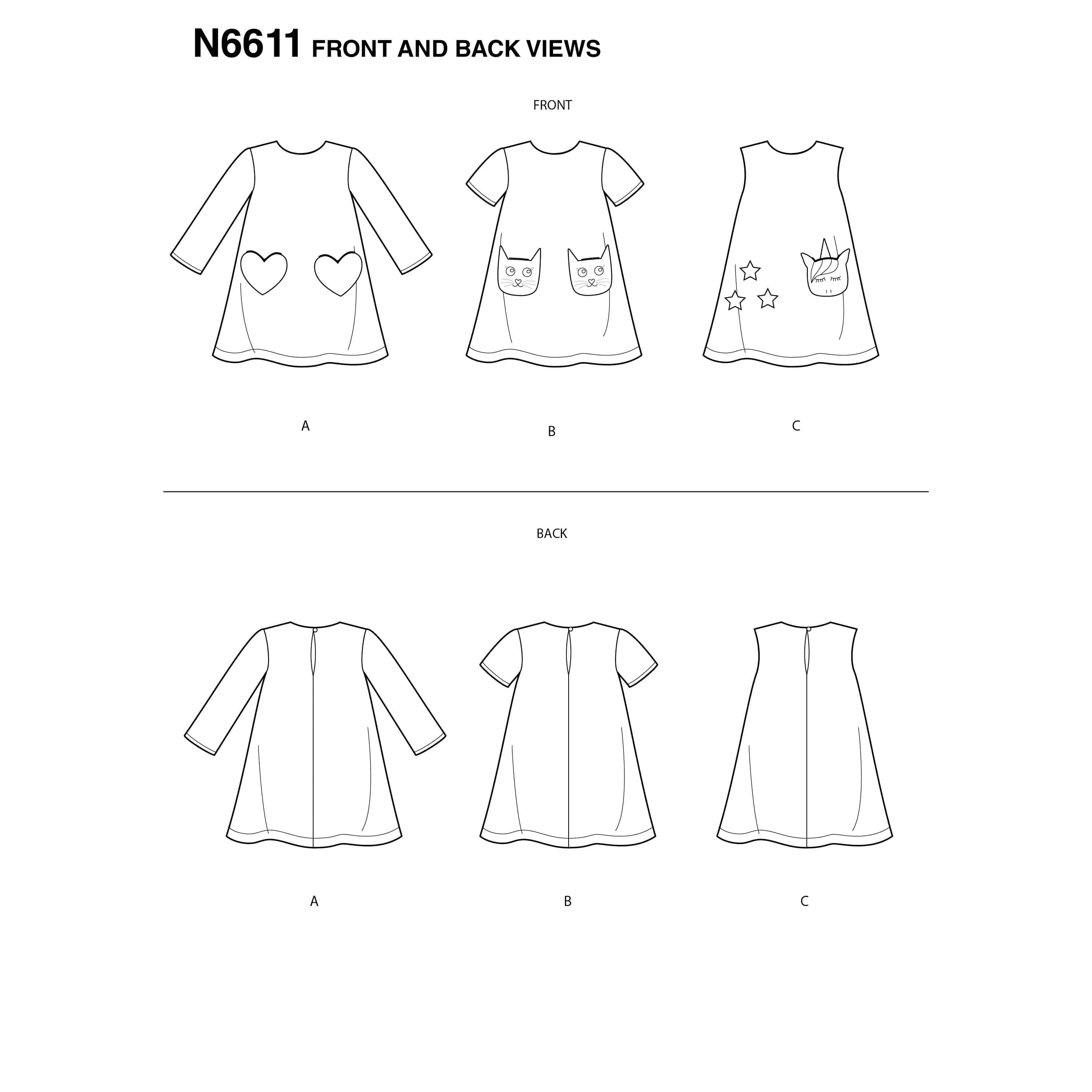 6611 New Look Sewing Pattern N6611 Children's Novelty Dress