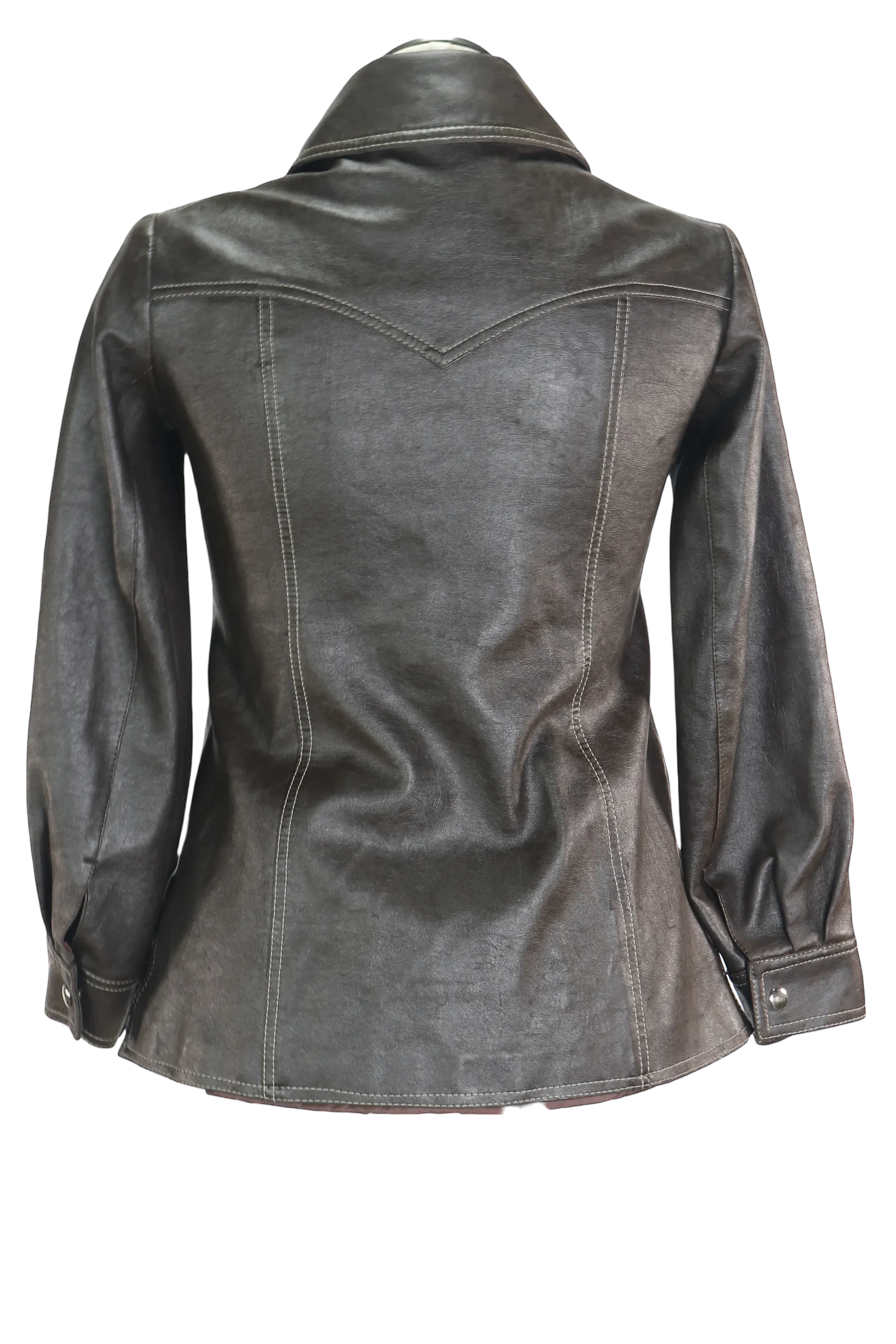 70s Casting Leatherette Pleather Jacket       L