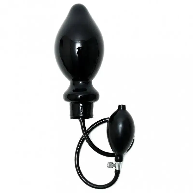 8-inch Rimba Silicone Black Inflatable Large Butt Plug