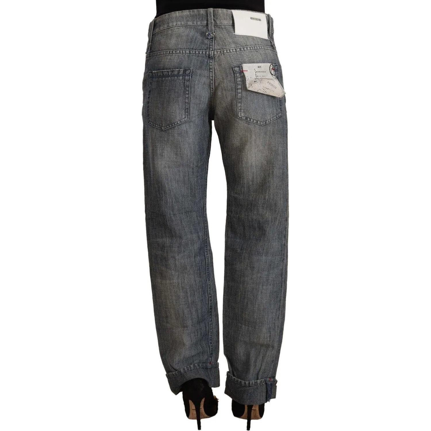 Acht Chic Gray Washed Straight Cut Jeans