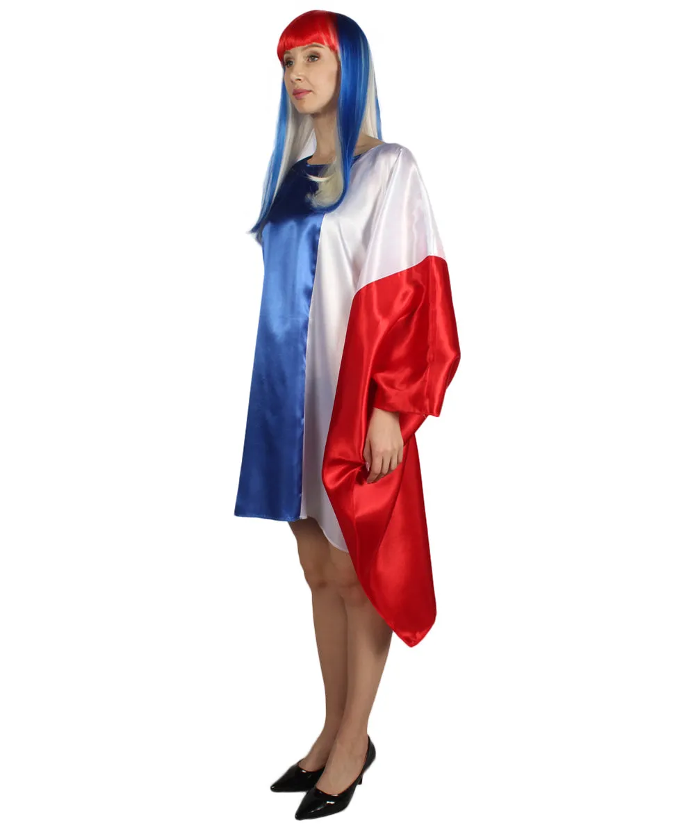 Adult Women's France Flag Dress Costume | Patriotic Cosplay Costume