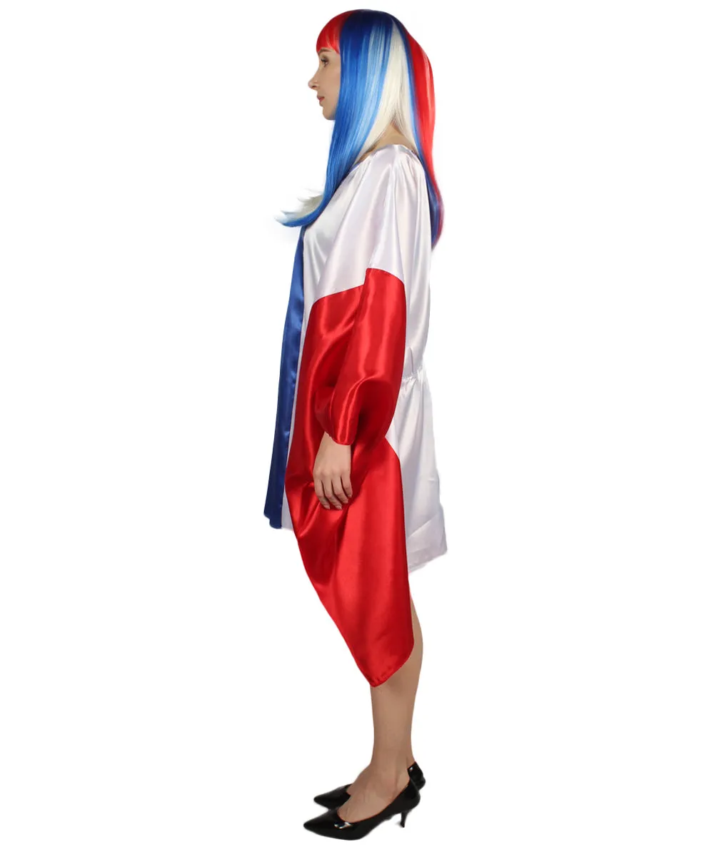 Adult Women's France Flag Dress Costume | Patriotic Cosplay Costume