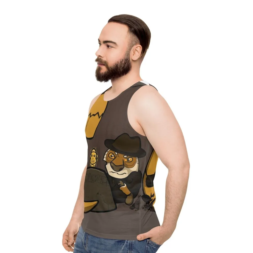 Adventurous Dinosaur and Tiger Unisex Tank Top