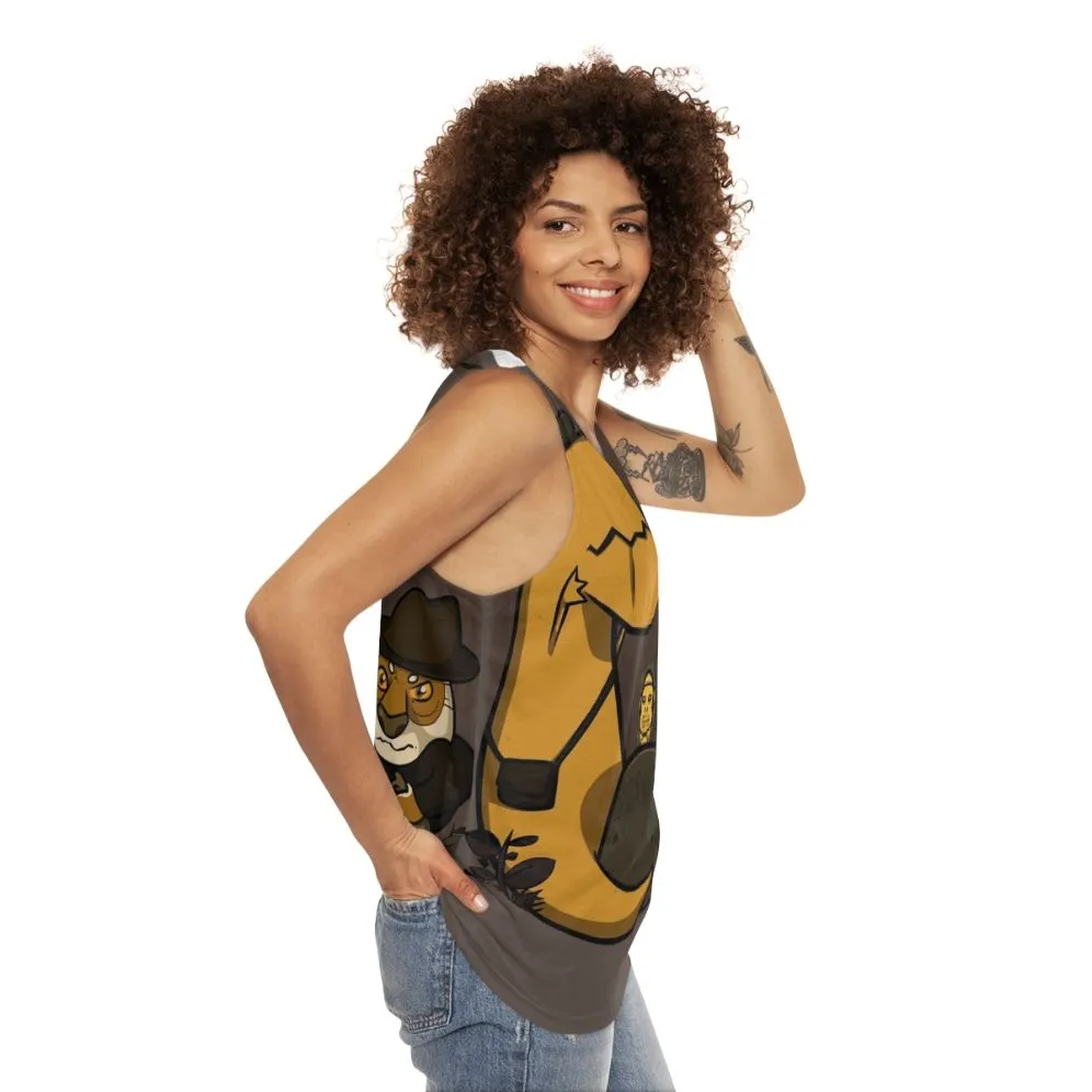 Adventurous Dinosaur and Tiger Unisex Tank Top