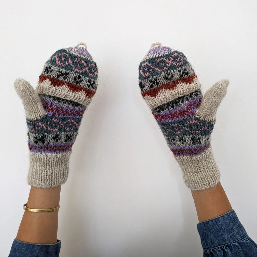 Agnes Fairisle Fingerless Mitten Gloves