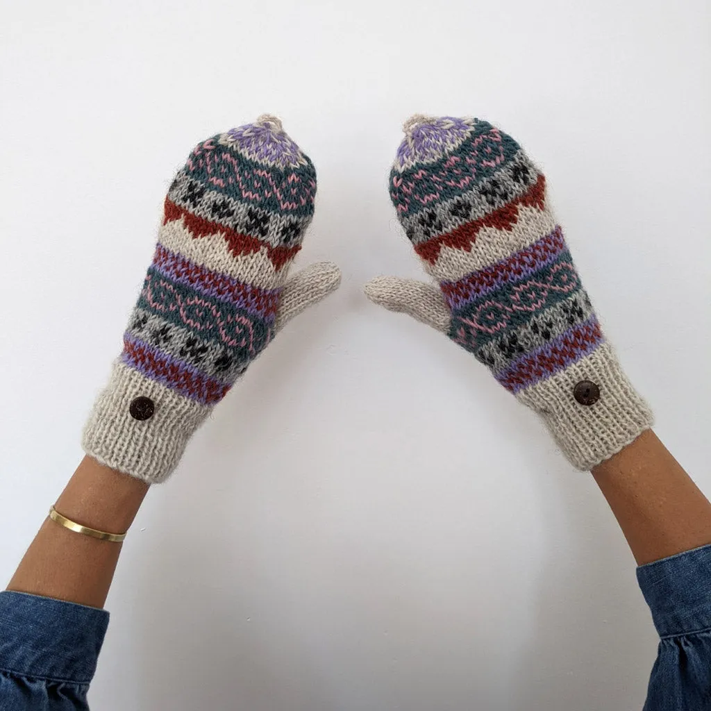 Agnes Fairisle Fingerless Mitten Gloves