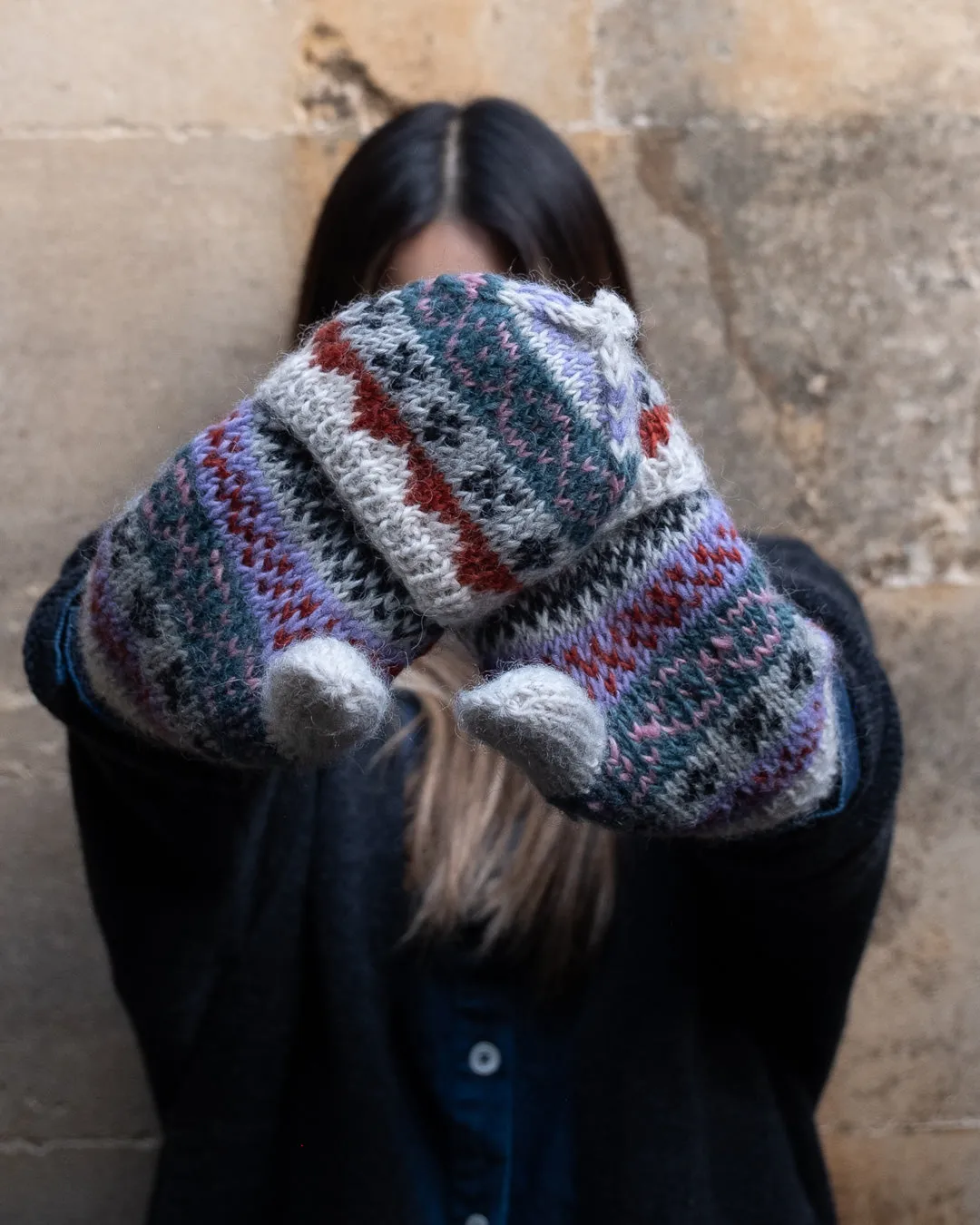 Agnes Fairisle Fingerless Mitten Gloves