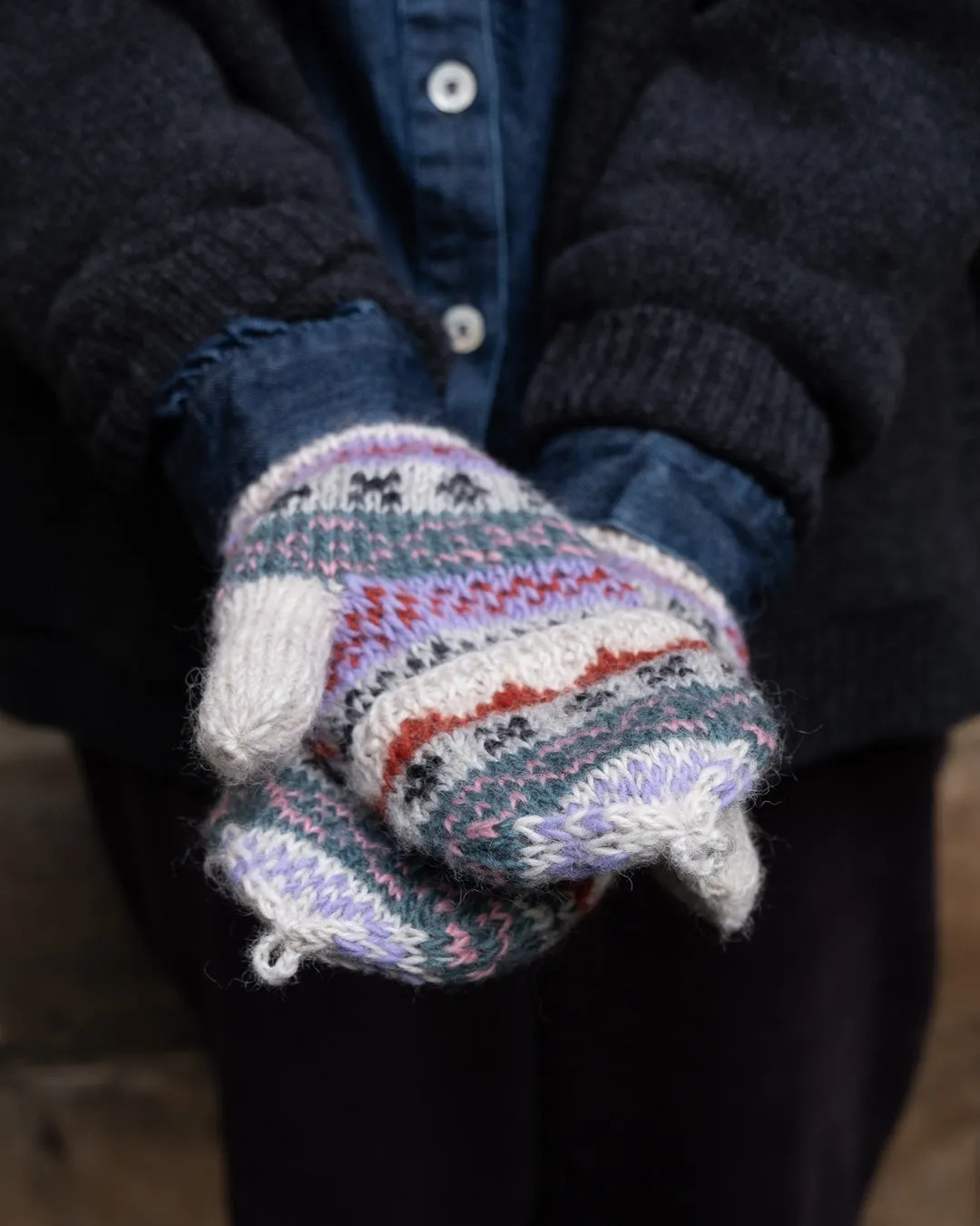 Agnes Fairisle Fingerless Mitten Gloves