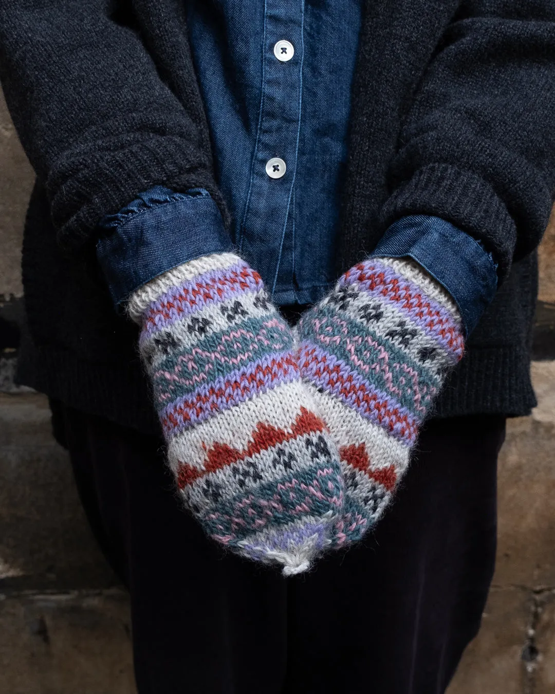 Agnes Fairisle Fingerless Mitten Gloves