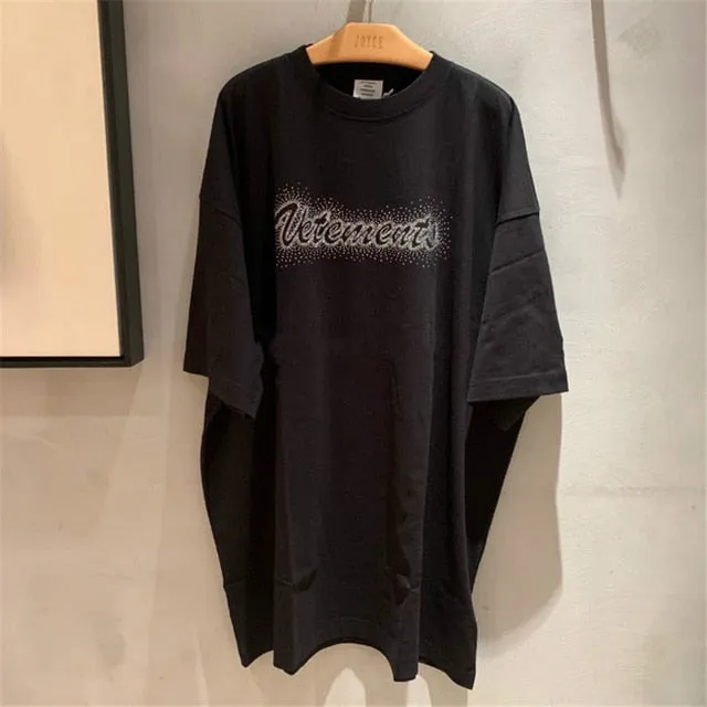 Aidase Summer Outfits Sticker Vetements Women Men T-Shirts 1:1 High quality Oversize 280g Combed Cotton Vetements Tees Vetements T shirt