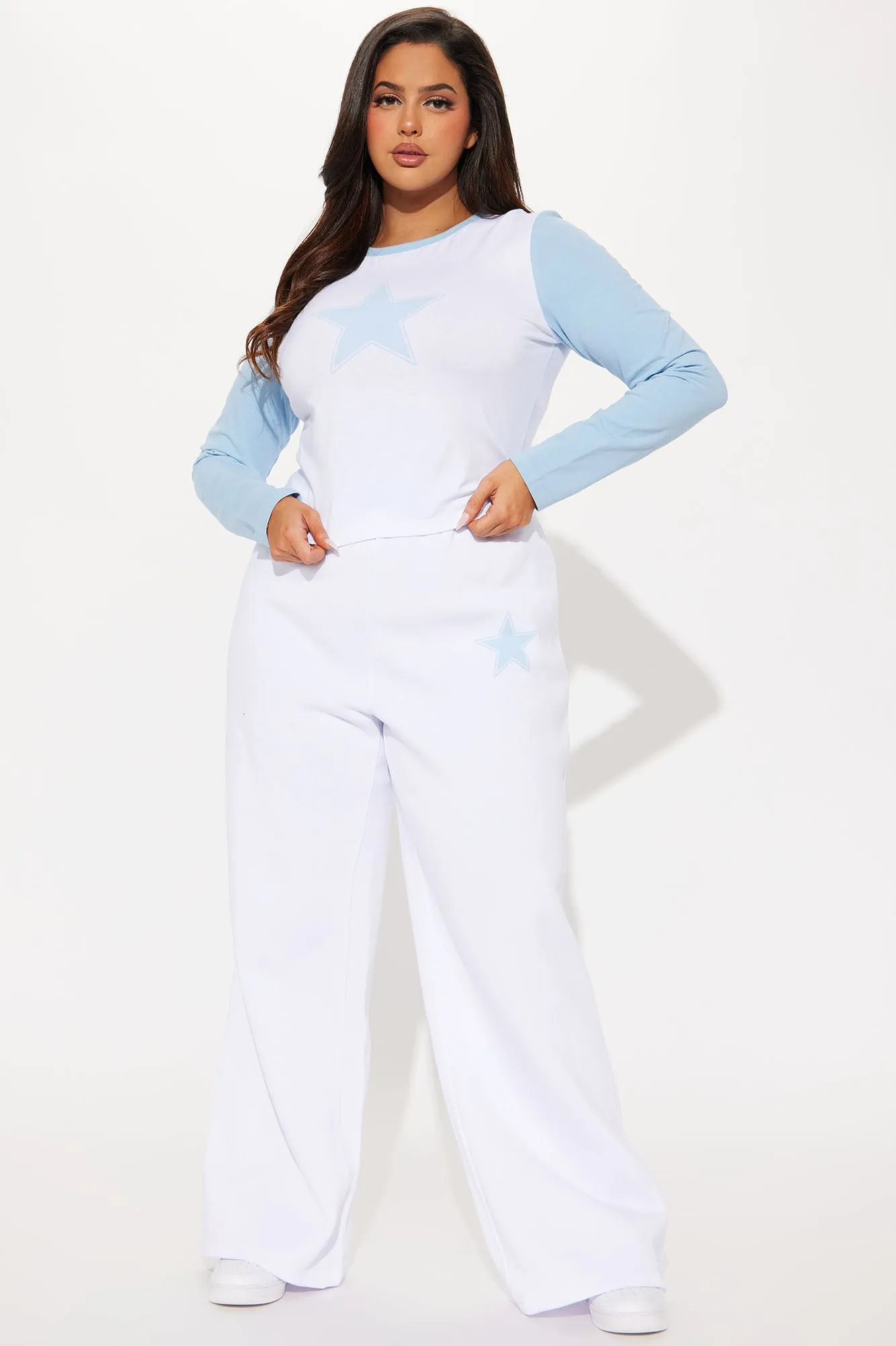 All Star Colorblock Fleece Pant Set - White/combo