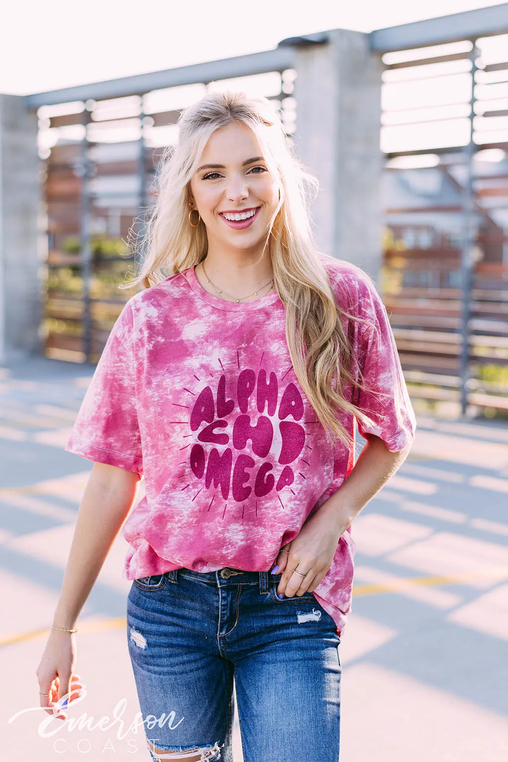 Alpha Chi Pink Tie Dye PR Tee