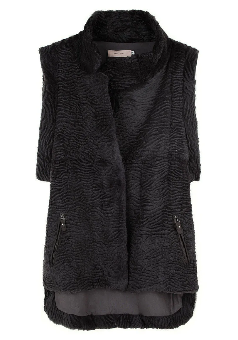 Astrix Belted Rabbit Fur Gilet