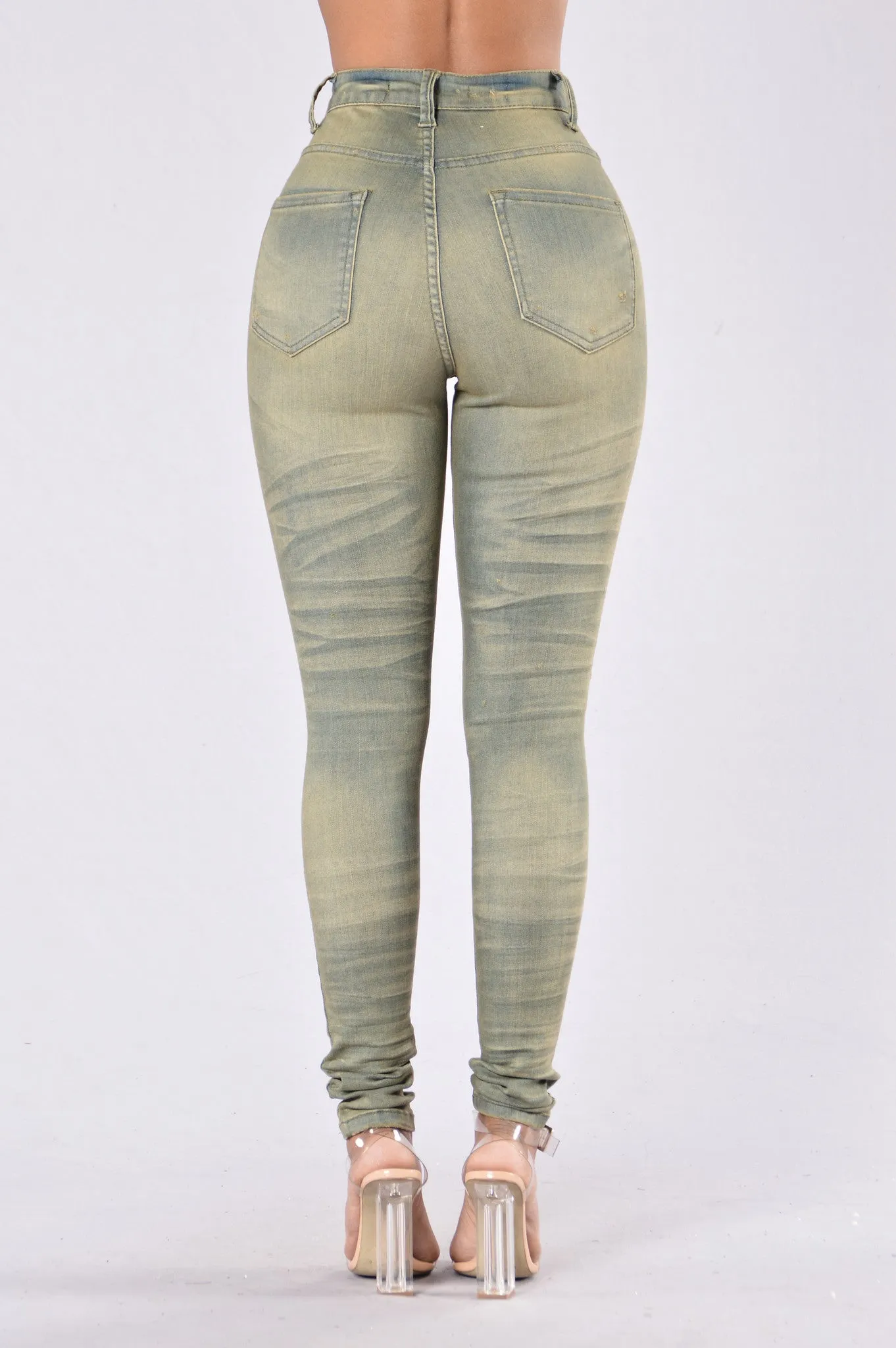 Athena Double Wash Jeans - Olive