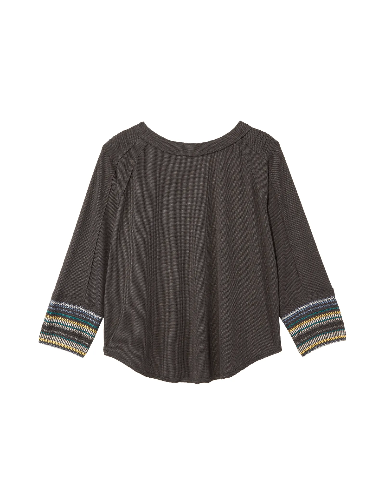 Aubrey Three Quarter Sleeve Top | Charcoal Grey