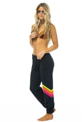 Aviator Nation Chevron 5 Sweatpant in Charcoal/Neon