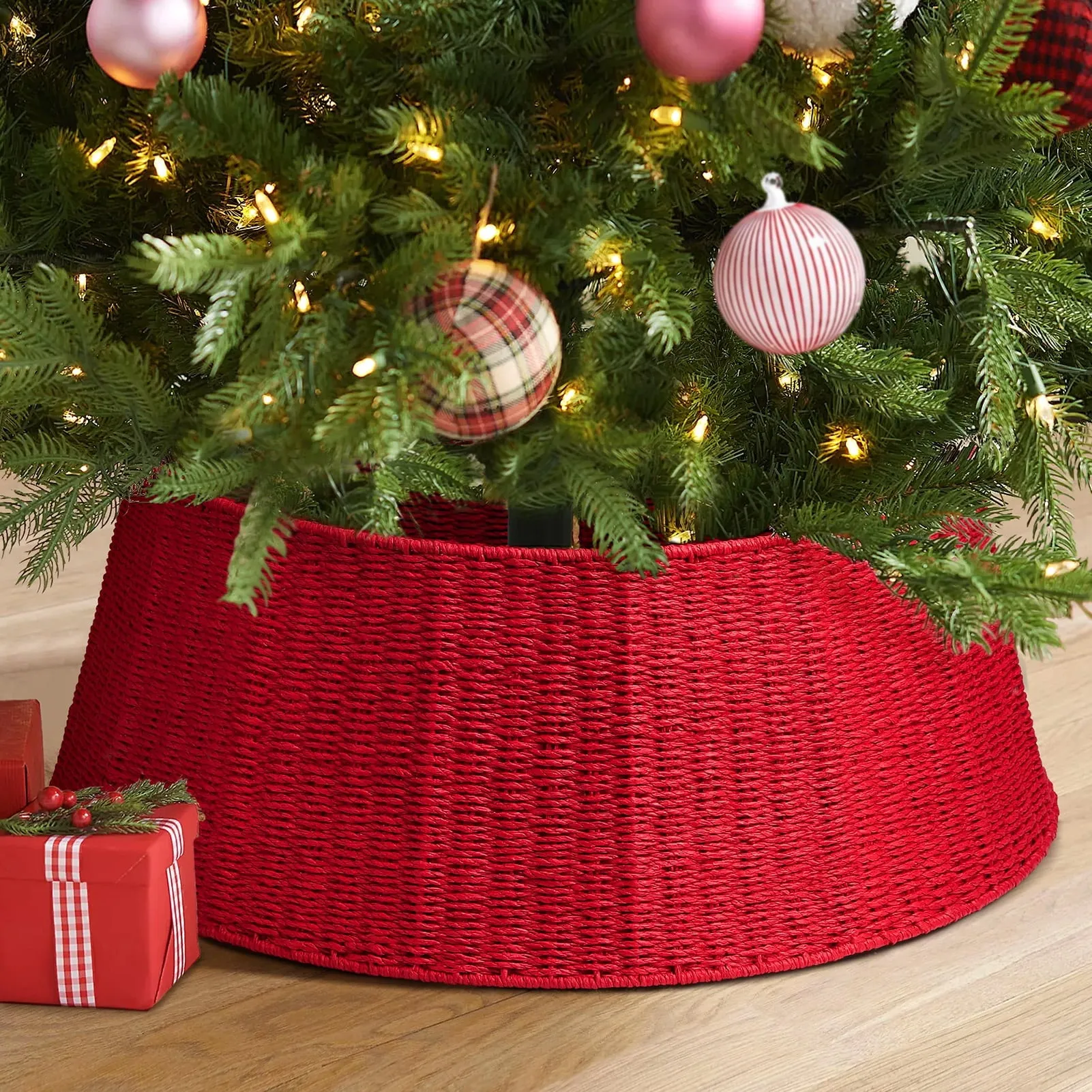 Ayieyill 26 inch Christmas Tree Collar, Christmas Tree Stand Cover for Christmas Tree Decorations