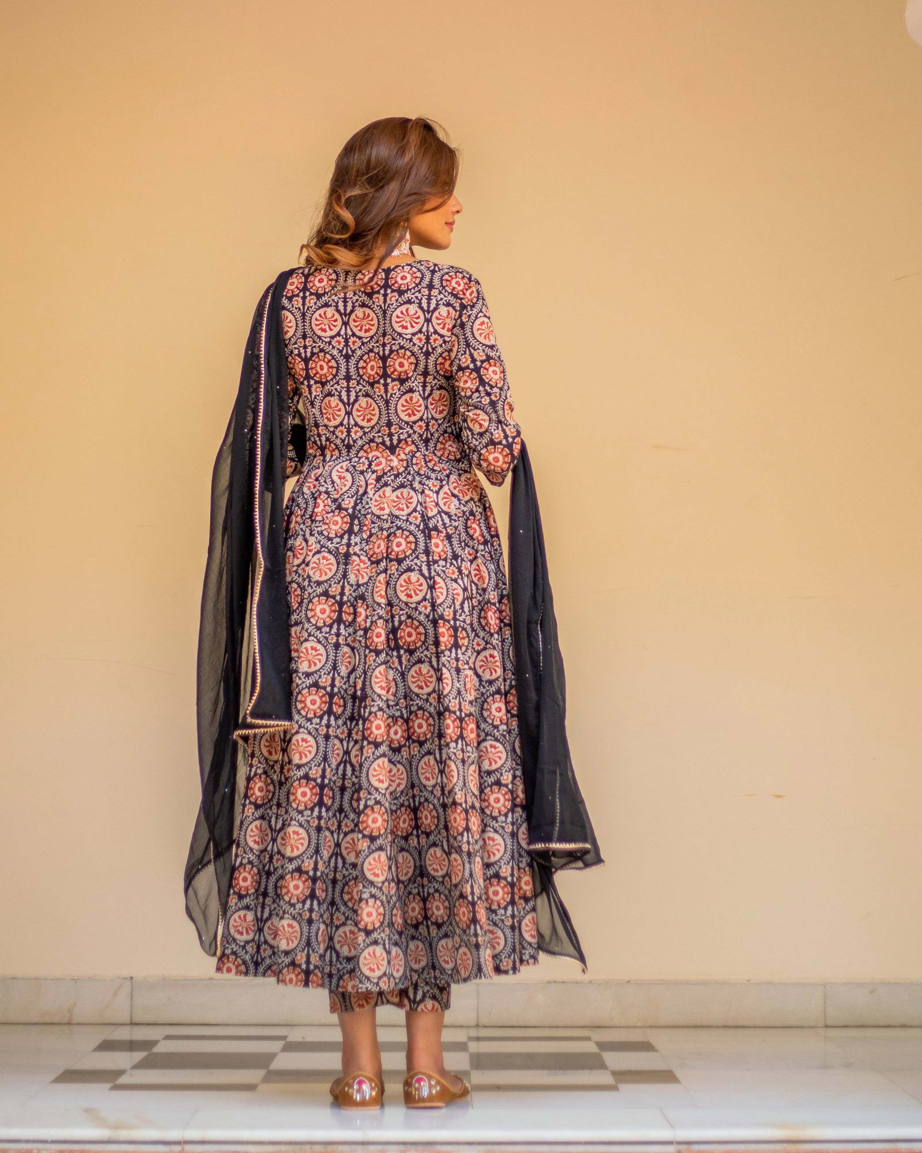 Bagru Print Black Colored Dress Set