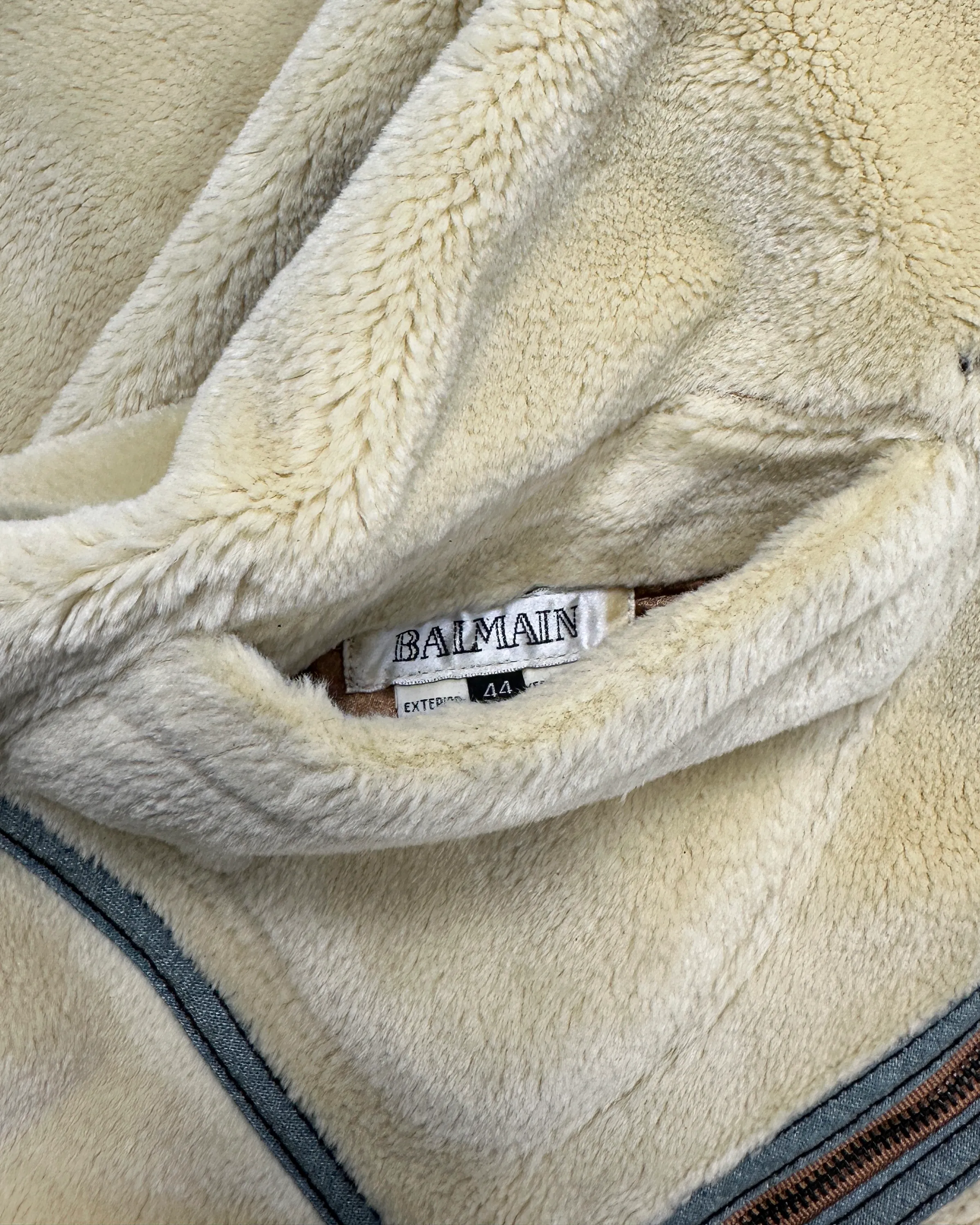 Balmain Shearling Reversible Printed Jacket 2000's