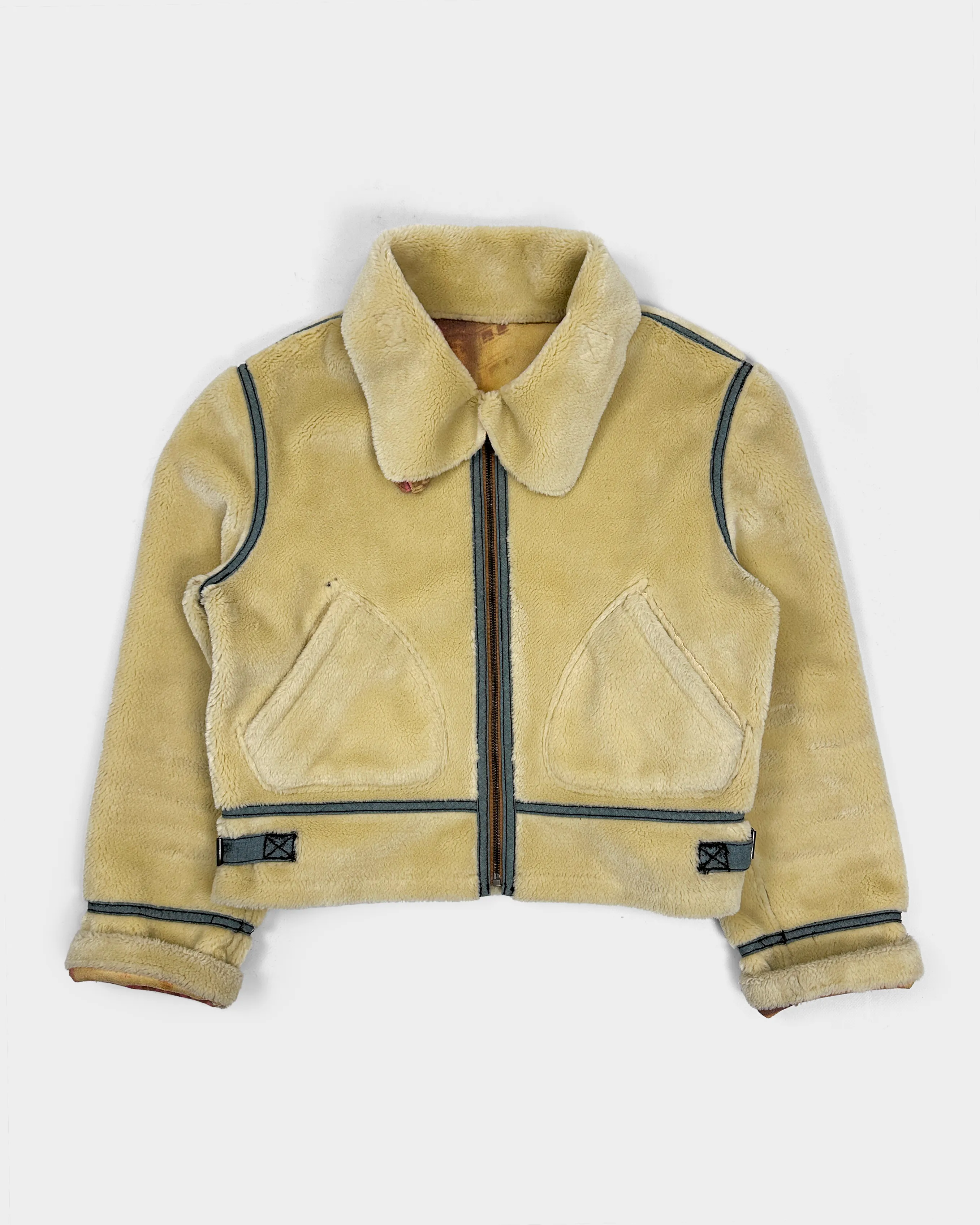 Balmain Shearling Reversible Printed Jacket 2000's