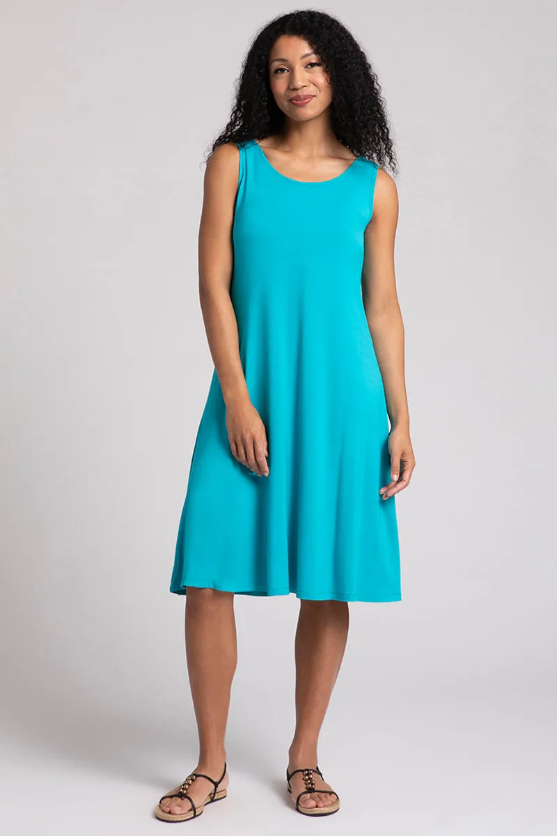 Bamboo Tank Dress Short | Turquoise