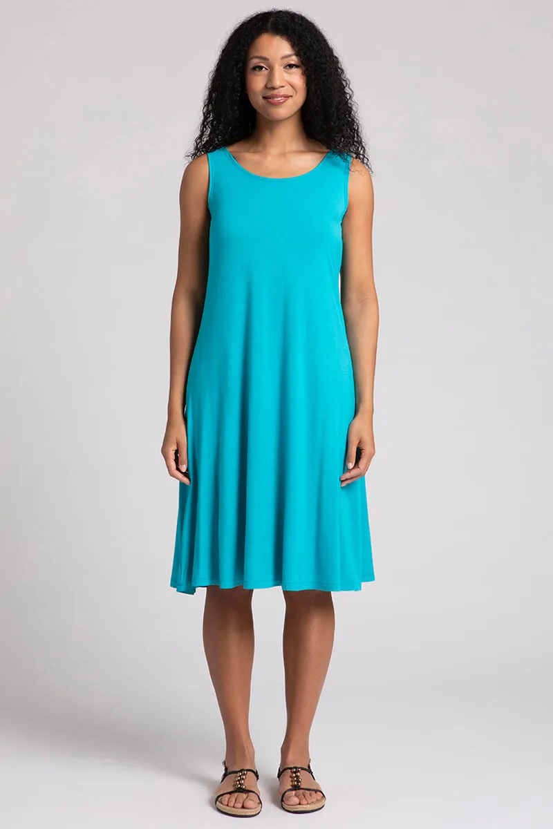 Bamboo Tank Dress Short | Turquoise