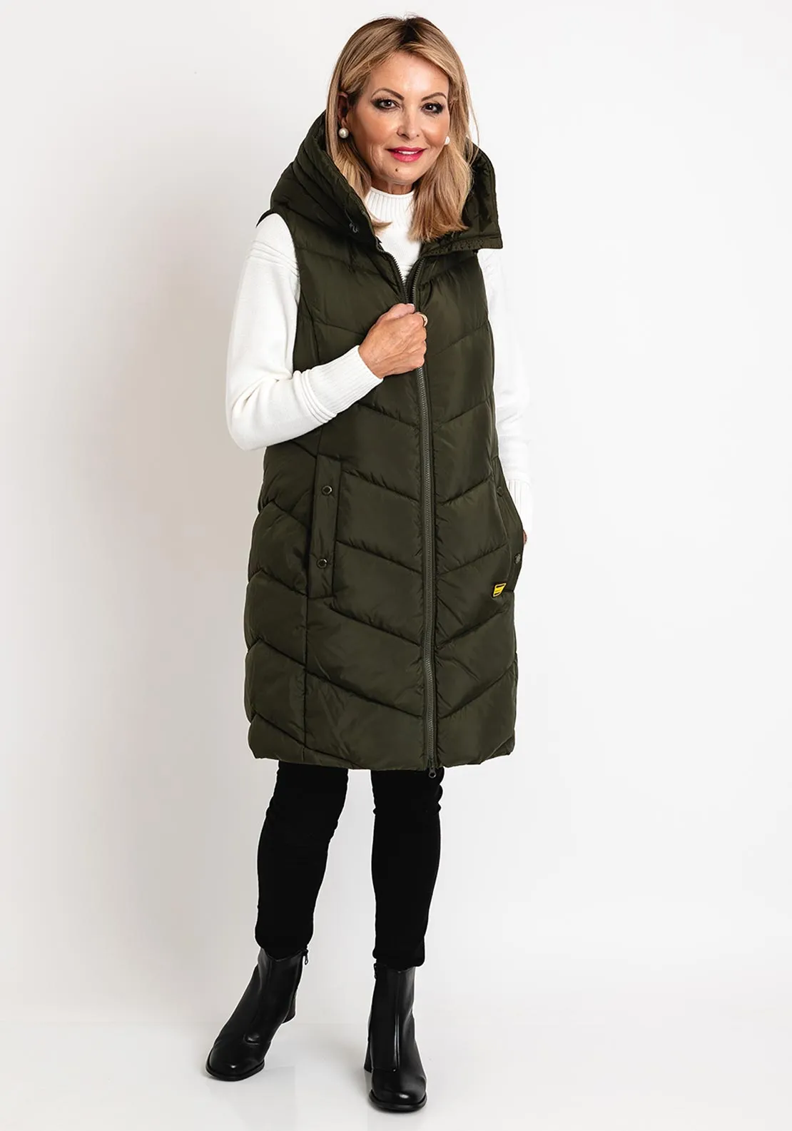 Barbour International Womens Boston Gilet, Khaki