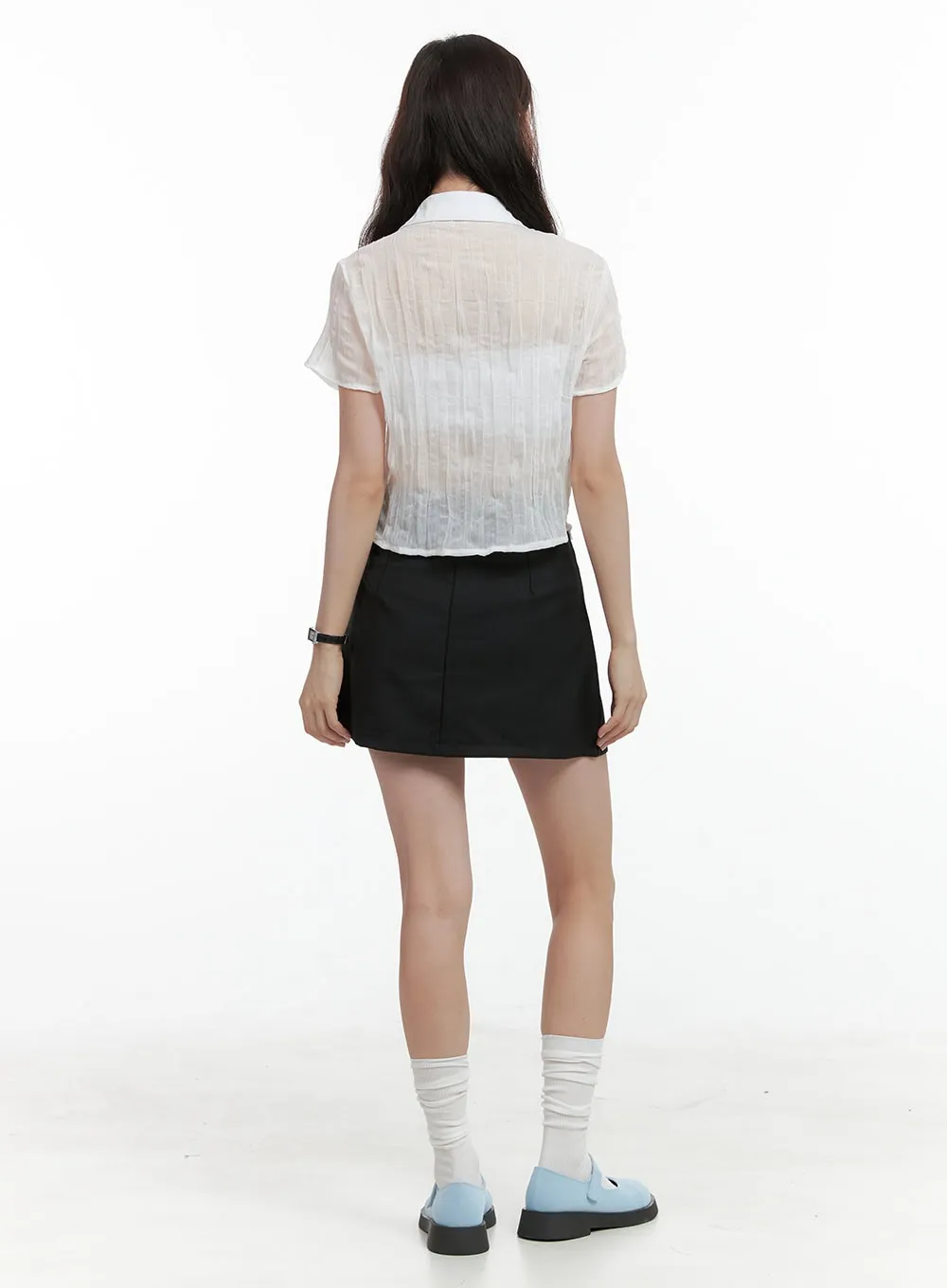 Basic Pleated Mini Skirt OL416