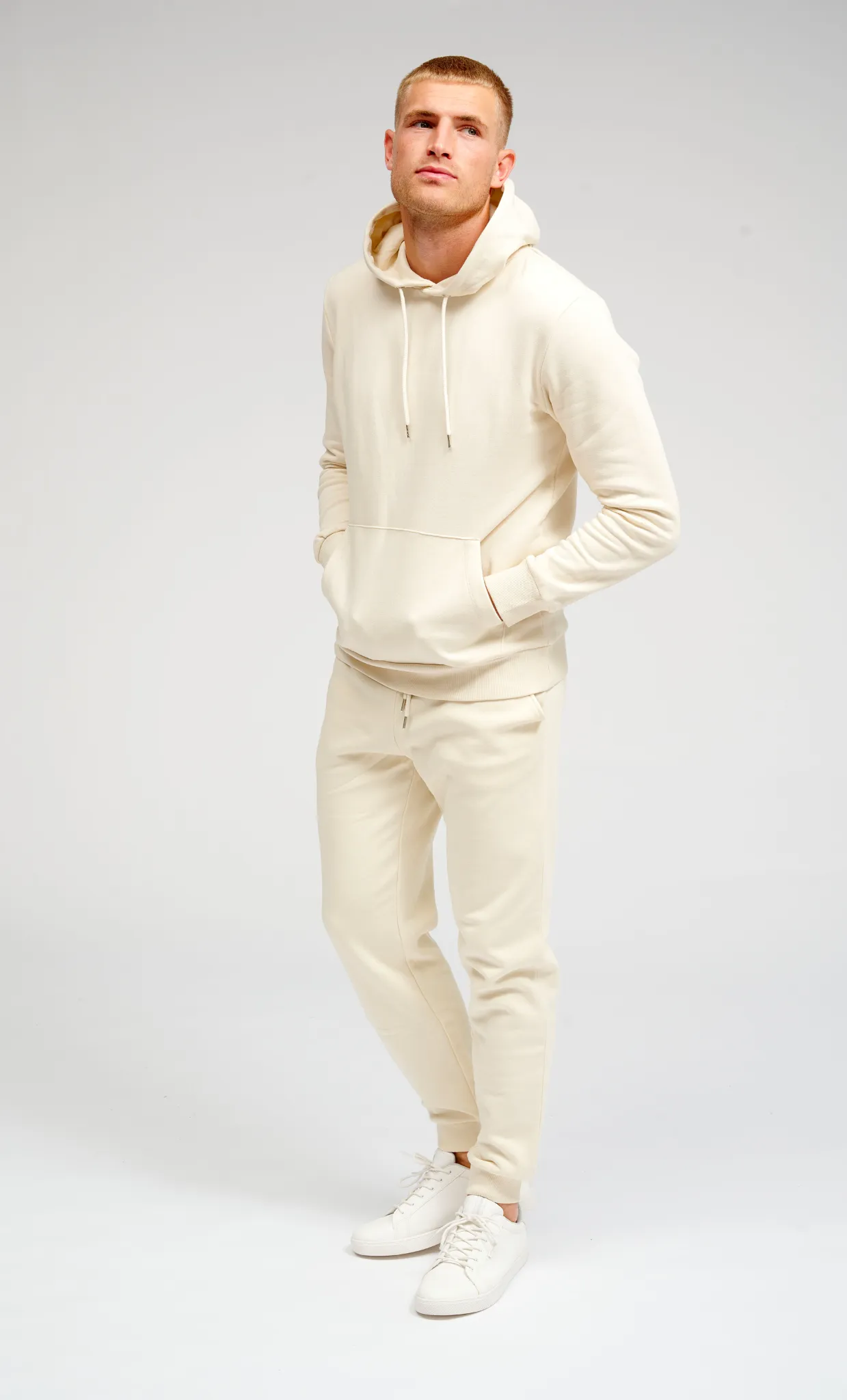 Basic Sweatsuit w. Hoodie (Light Beige) - Package Deal