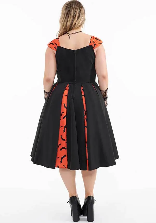 Bat Stripe [Orange & Black] | SWING DRESS