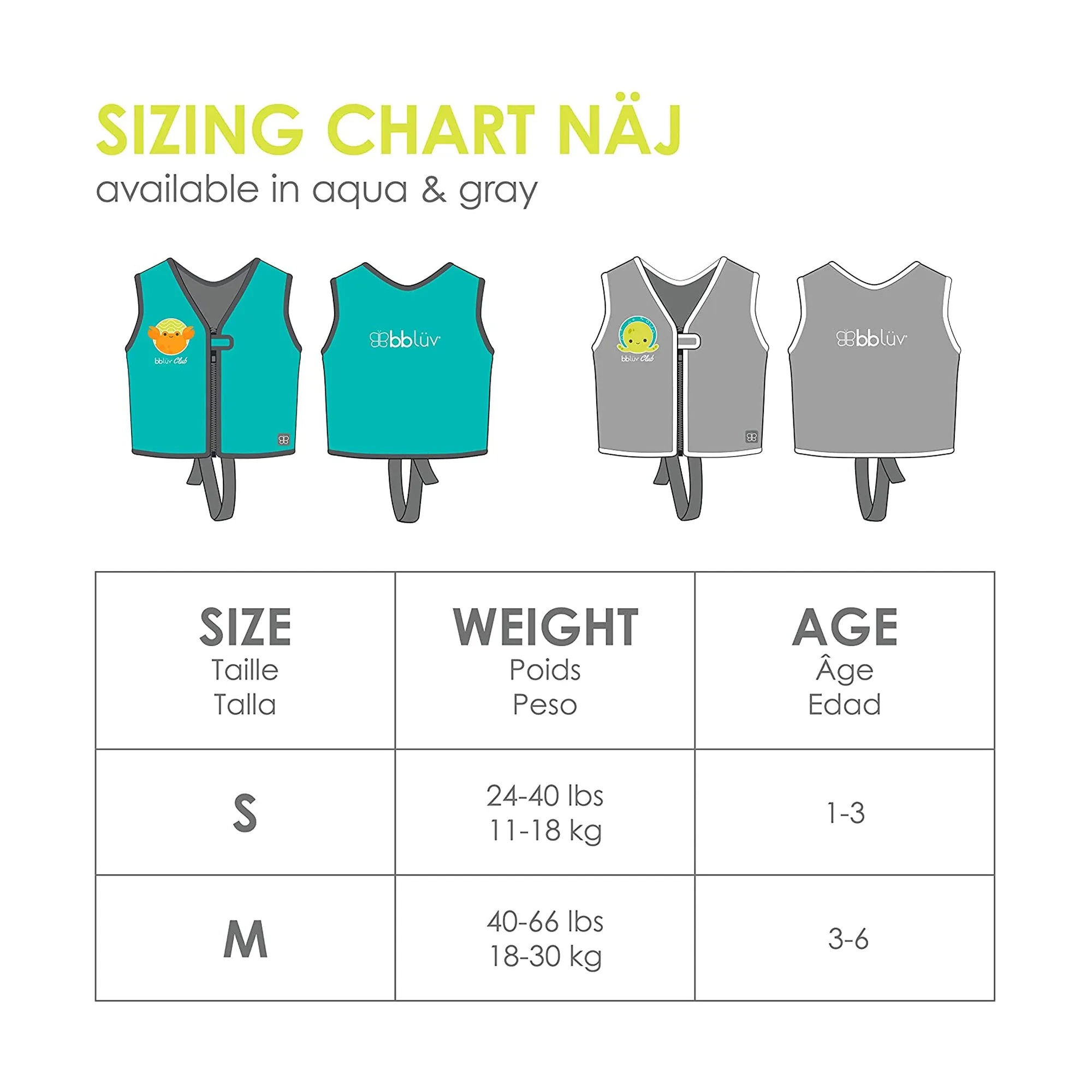 BBLUV Näj Evolutive Swim Vest - Aqua