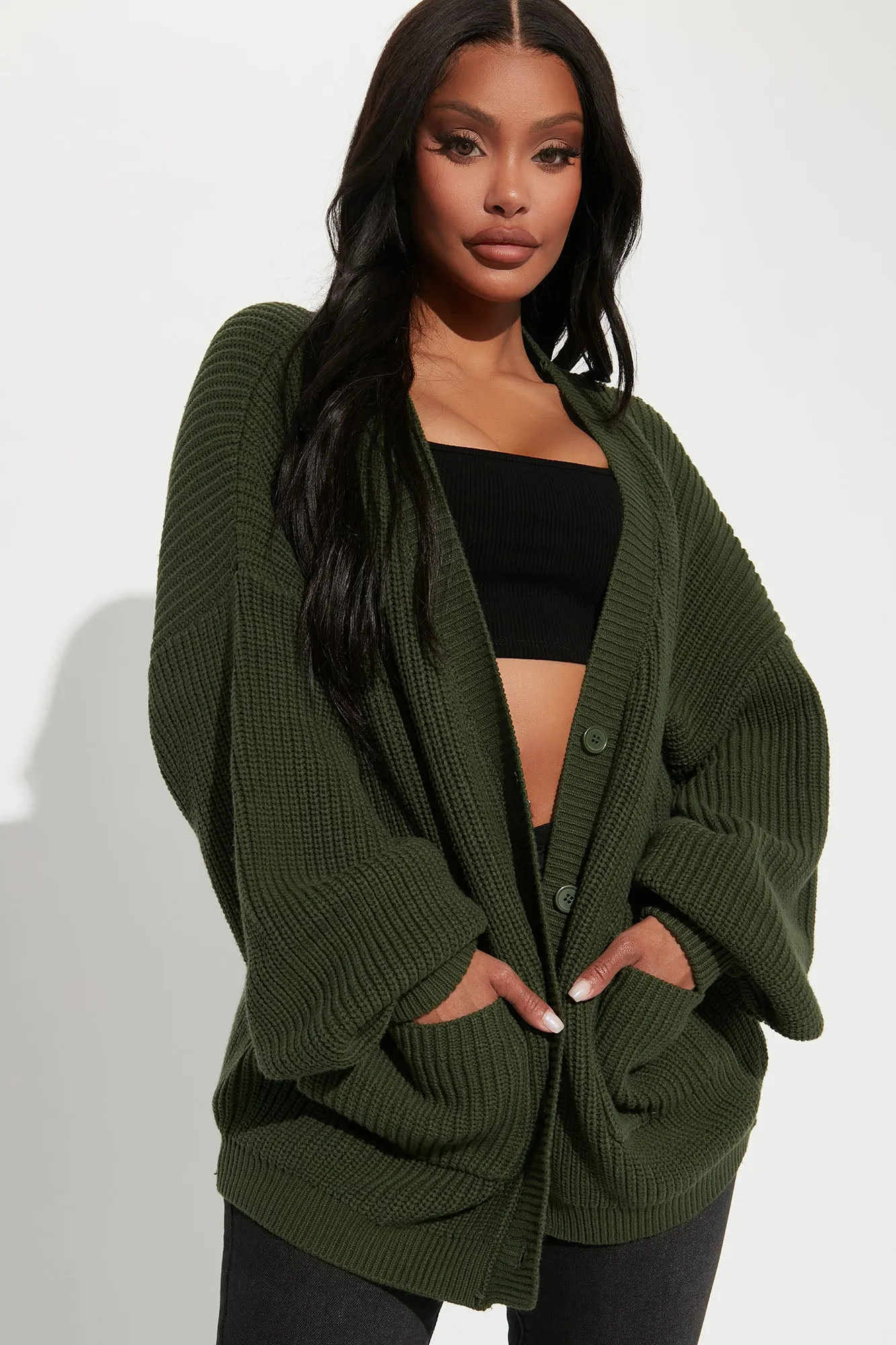 Be My Boyfriend Cardigan - Olive