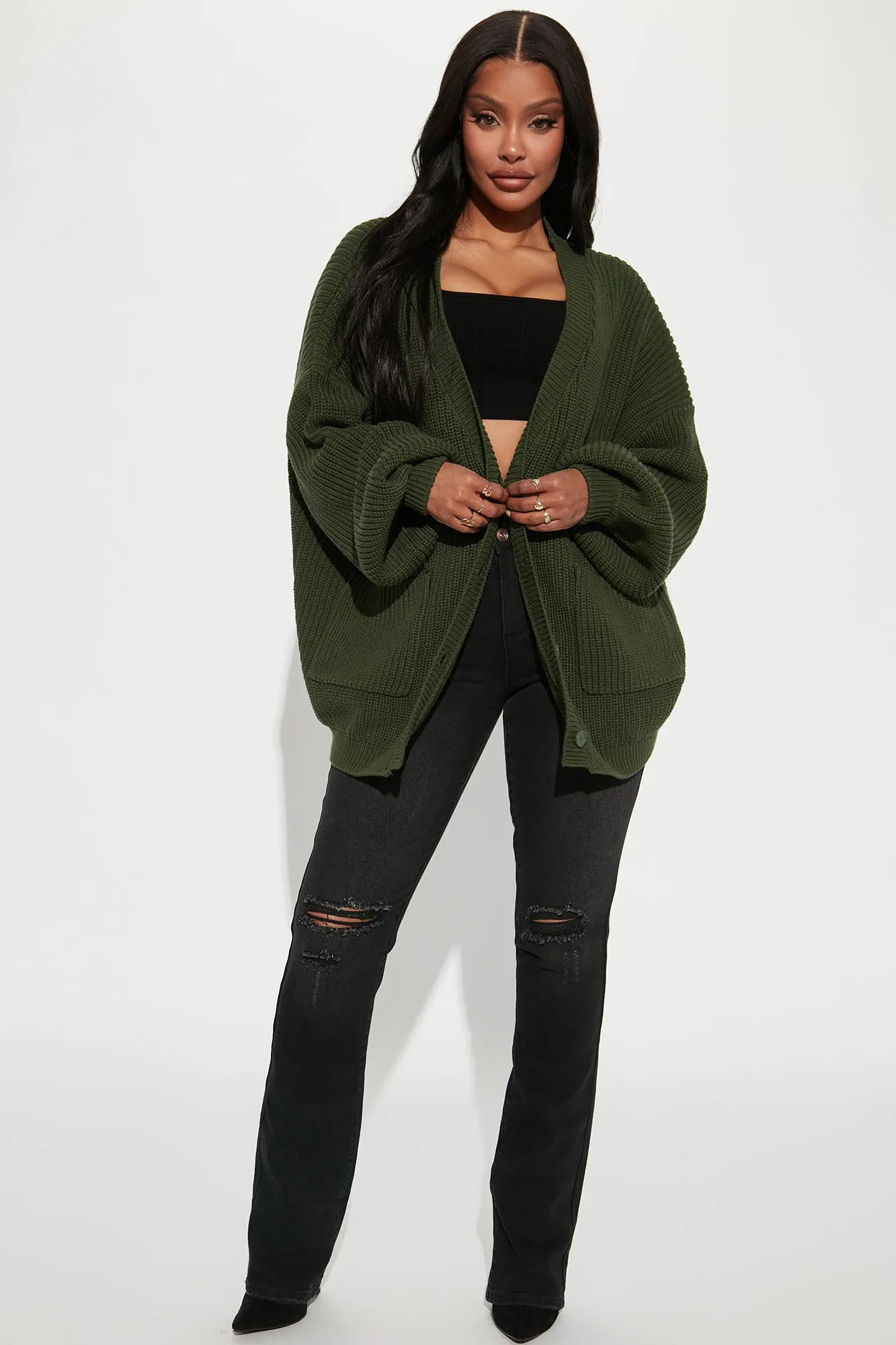 Be My Boyfriend Cardigan - Olive