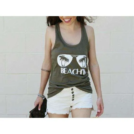 Beach'in Racerback Tank Top