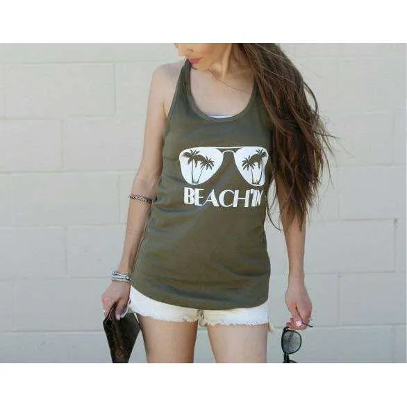 Beach'in Racerback Tank Top