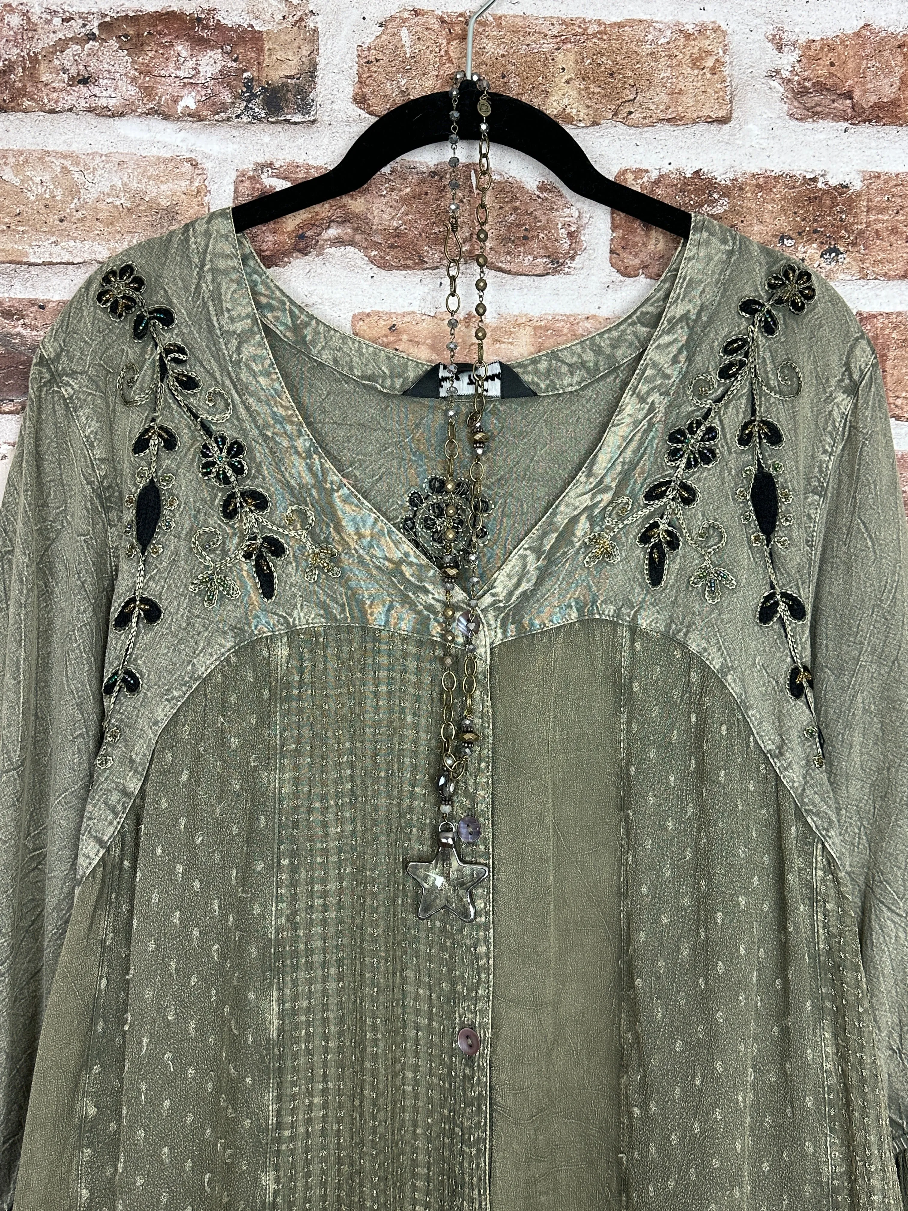 Belle Epoque Embroidered Gravel Tunic