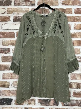 Belle Epoque Embroidered Gravel Tunic