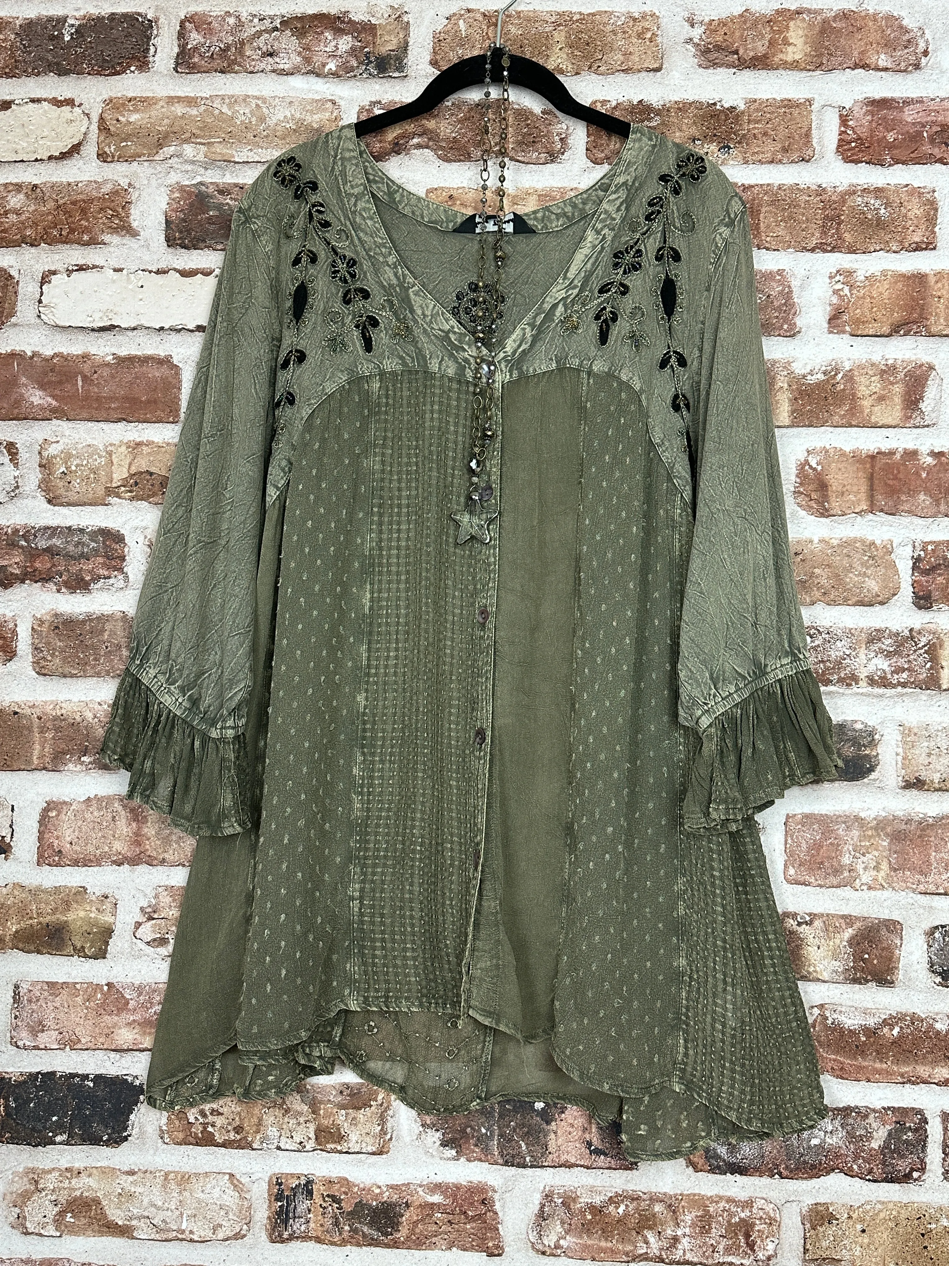 Belle Epoque Embroidered Gravel Tunic