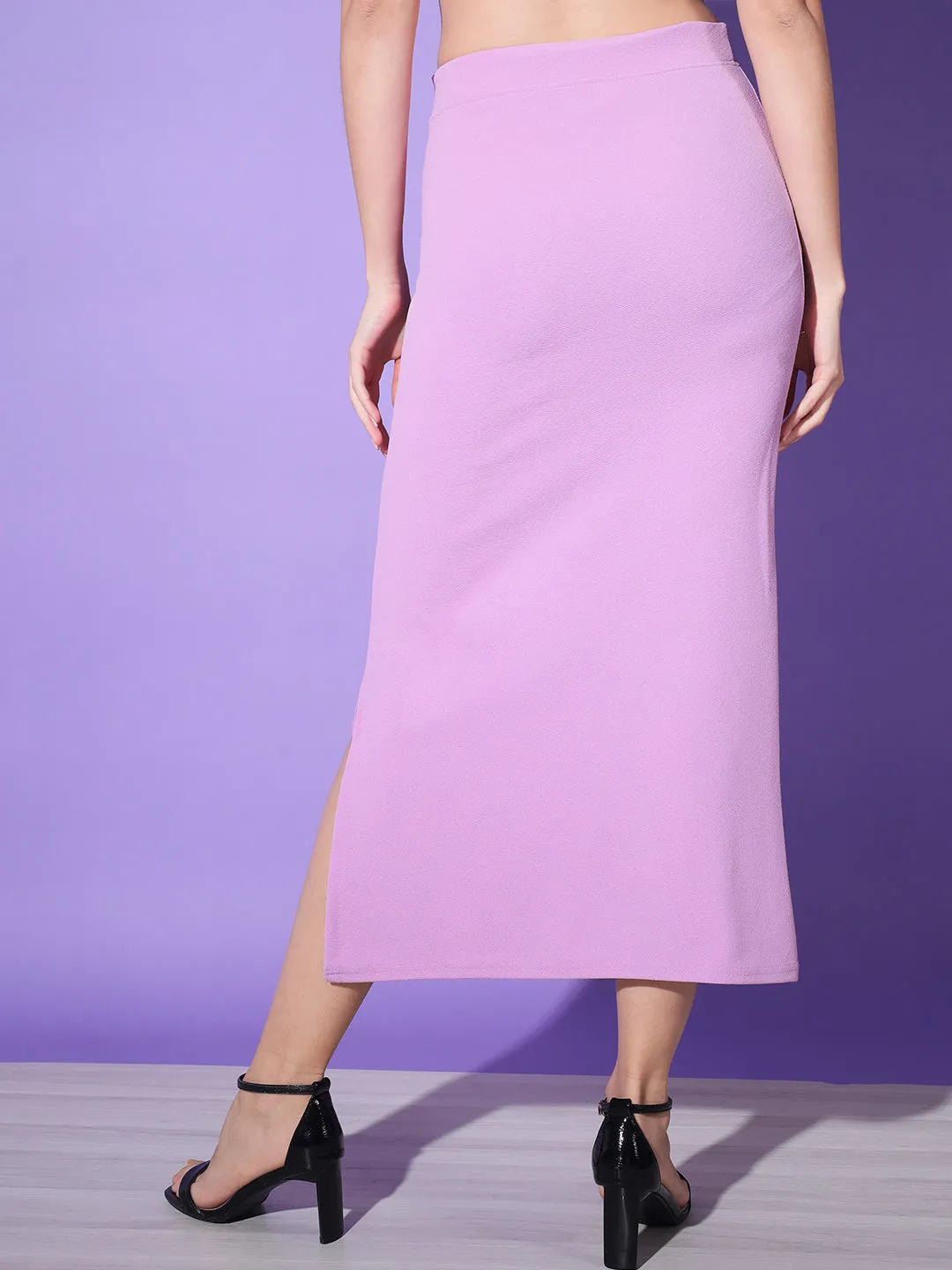 Below Knee Slit Women Pencil Skirt-3135-3137