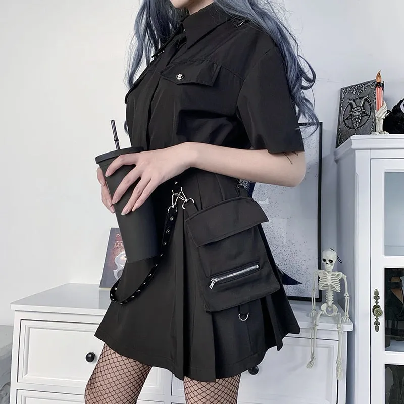 Black High Waist Black Skirts Women Patchwork Bandage Mini Skirt