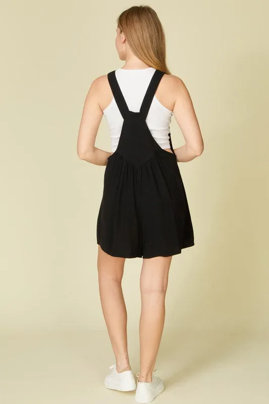 Black Linen Romper