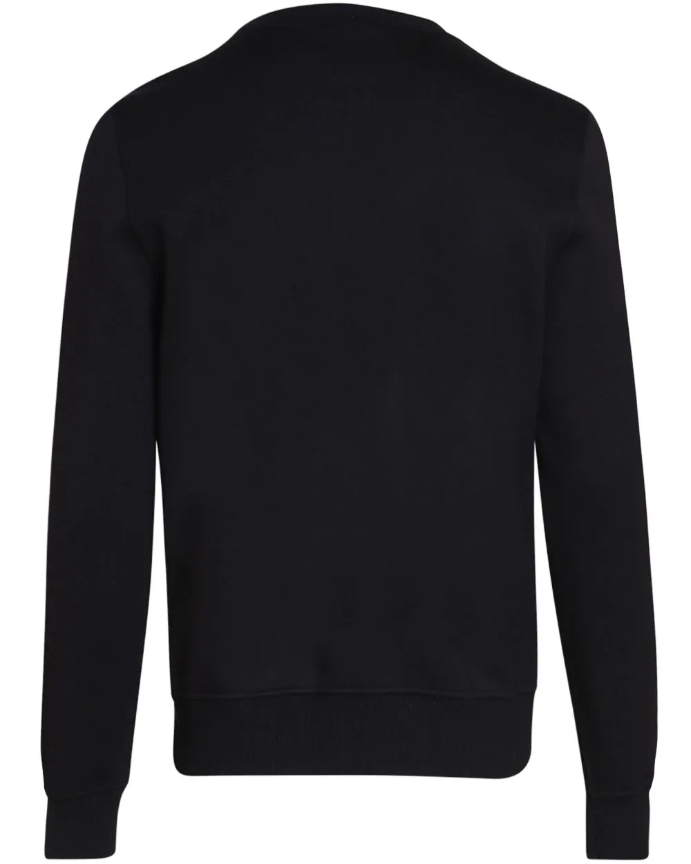 Black Neoprene Tonal Logo Crewneck Sweatshirt