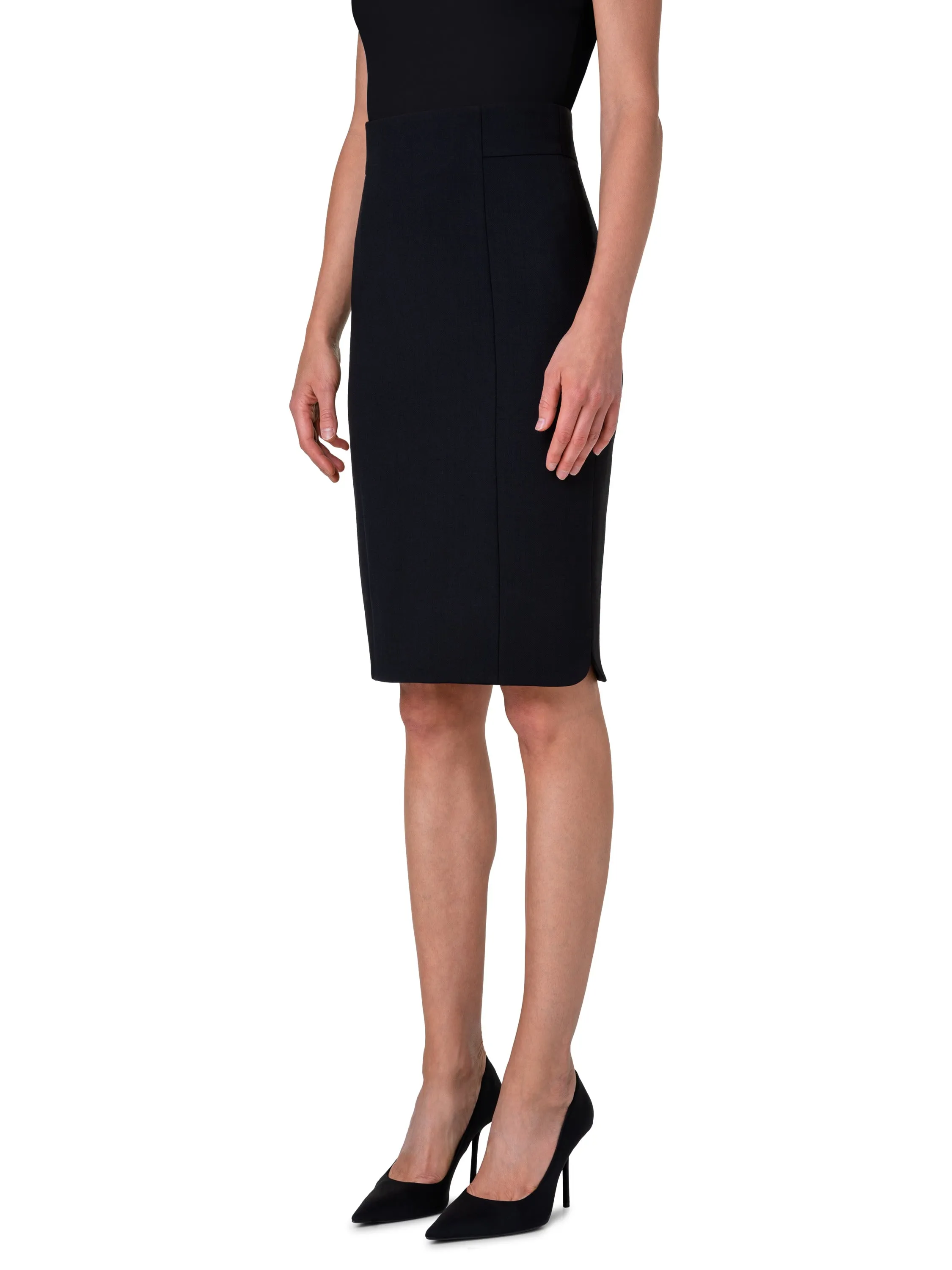 Black Pencil Skirt with Zipped Back